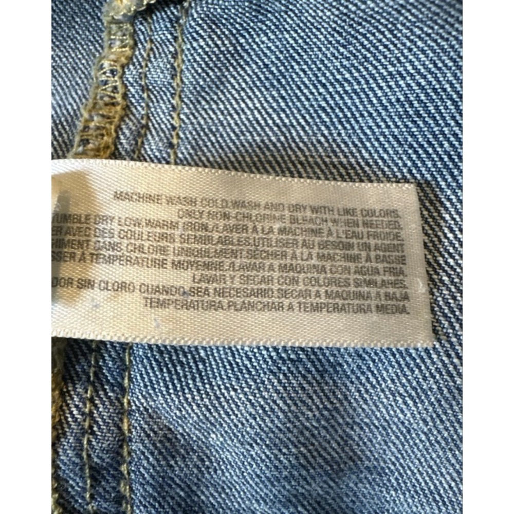 Old Navy Womens Medium Wash Denim Trucker Jacket Size Small Distressed Stretch - Picture 8 of 11